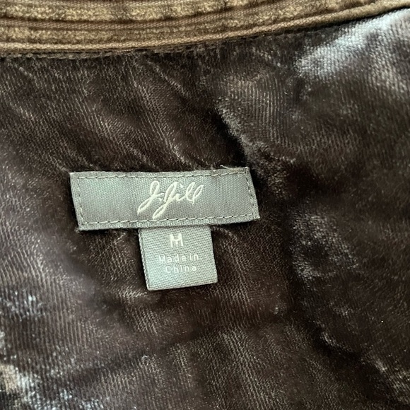 J. Jill Pleated Corduroy Velvet Collar Shirt Chore Coat - Picture 10 of 12